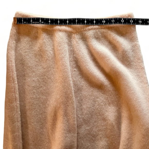 Vintage Lambswool Angora Long A-Line Sweater Skirt, Pale peach cream, womens sm - Picture 6 of 7
